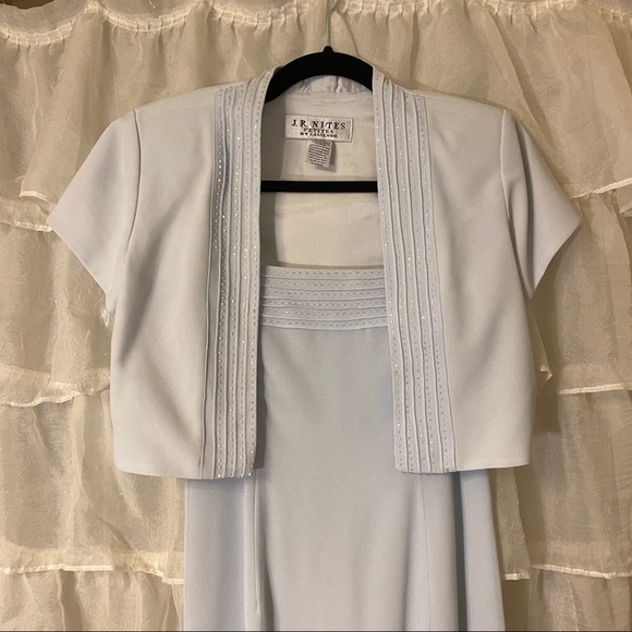 Vintage** Baby Blue Formal Dress - Picture 14 of 14